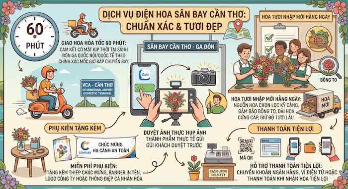 Dịch vụ điện hoa sân bay Cần Thơ