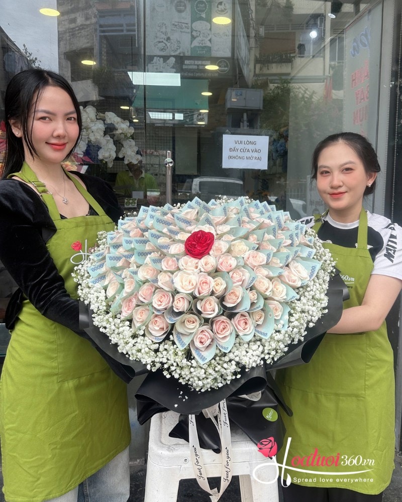 Shop làm hoa tiền tặng mẹ đẹp, nhanh, uy tín TPHCM