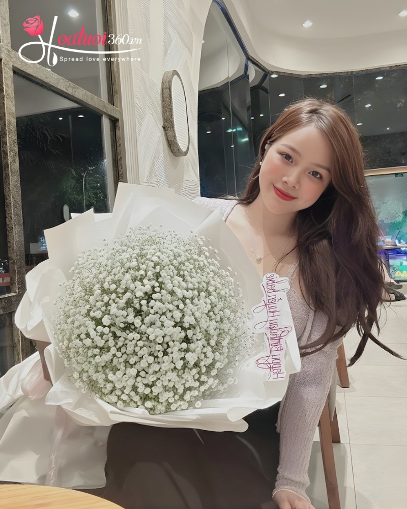 bó hoa baby trắng tặng bạn gái dịp 8/3