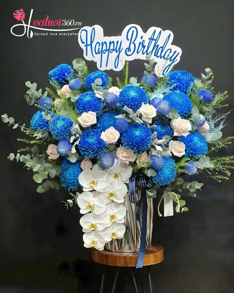 lẵng hoa cúc mẫu đơn tặng sếp nữ dịp 8/3