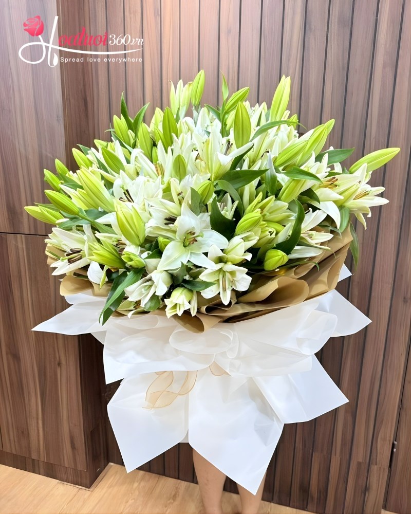 bó hoa ly khổng lồ tặng vợ ngày 8-3