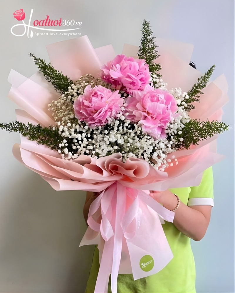 bó hoa mẫu đơn tặng mẹ ngày 8/3