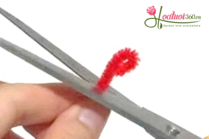 Tạo hình hoa nụ tầm xuân bằng cách tạo đuôi