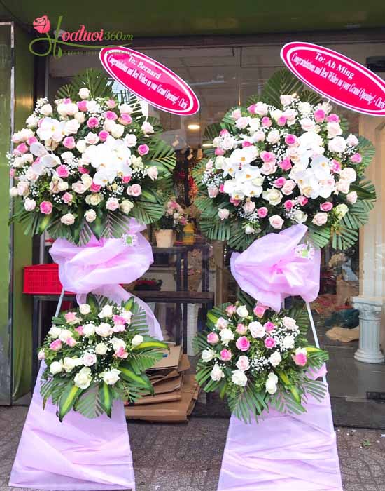 Mẫu kệ hoa khai trương đẹp tại Sài Gòn