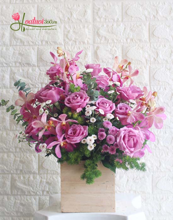 Hộp hoa chúc mừng 8/3 - Tình thơ