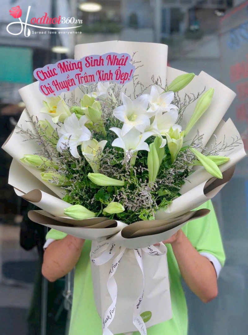 hoa bó tròn phong cách tối giản