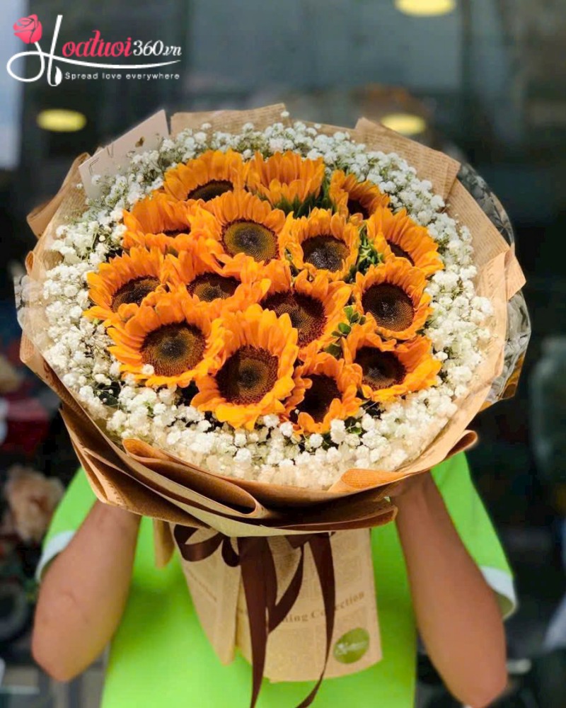 hoa hướng dương bó tròn