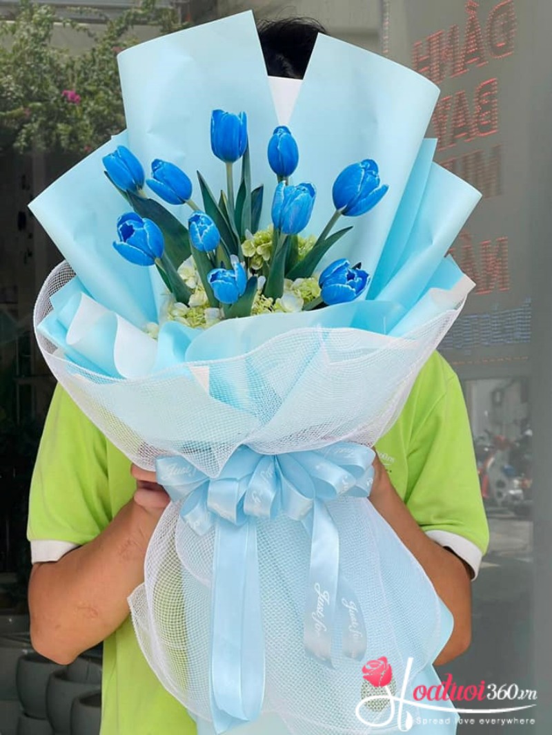 hoa tulip bó tròn