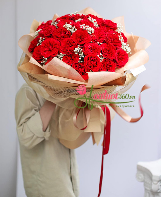Bó hoa hồng Ohara đỏ đẹp xinh