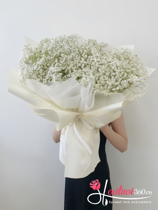 Bó hoa baby trắng muốt - Giọt sương mai