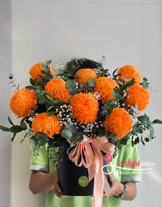 Hoa cúc mẫu đơn cam - Nắng lung linh