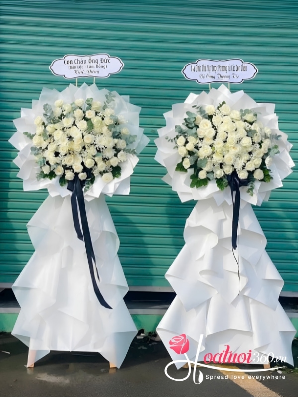 Combo 2 lẵng hoa chia buồn - Hương hoa thành kính