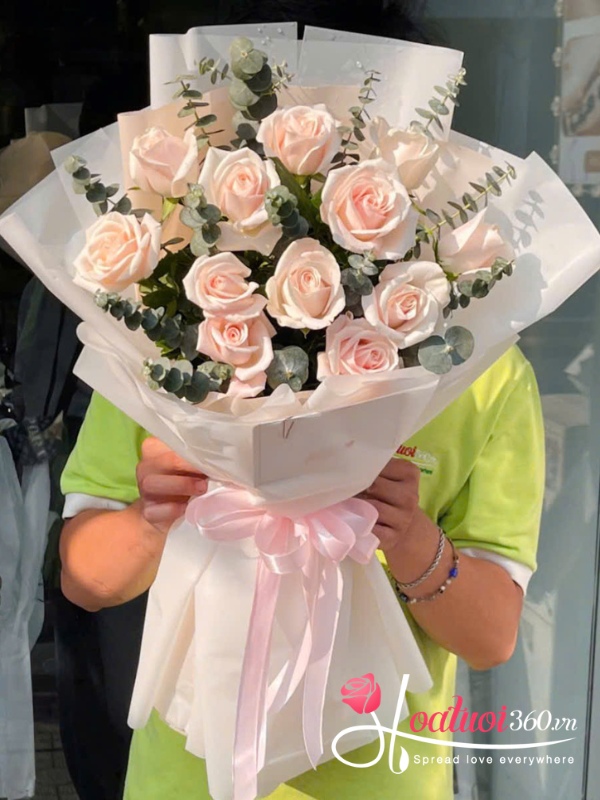 Bó hoa hồng da - Dịu ngọt tựa mây