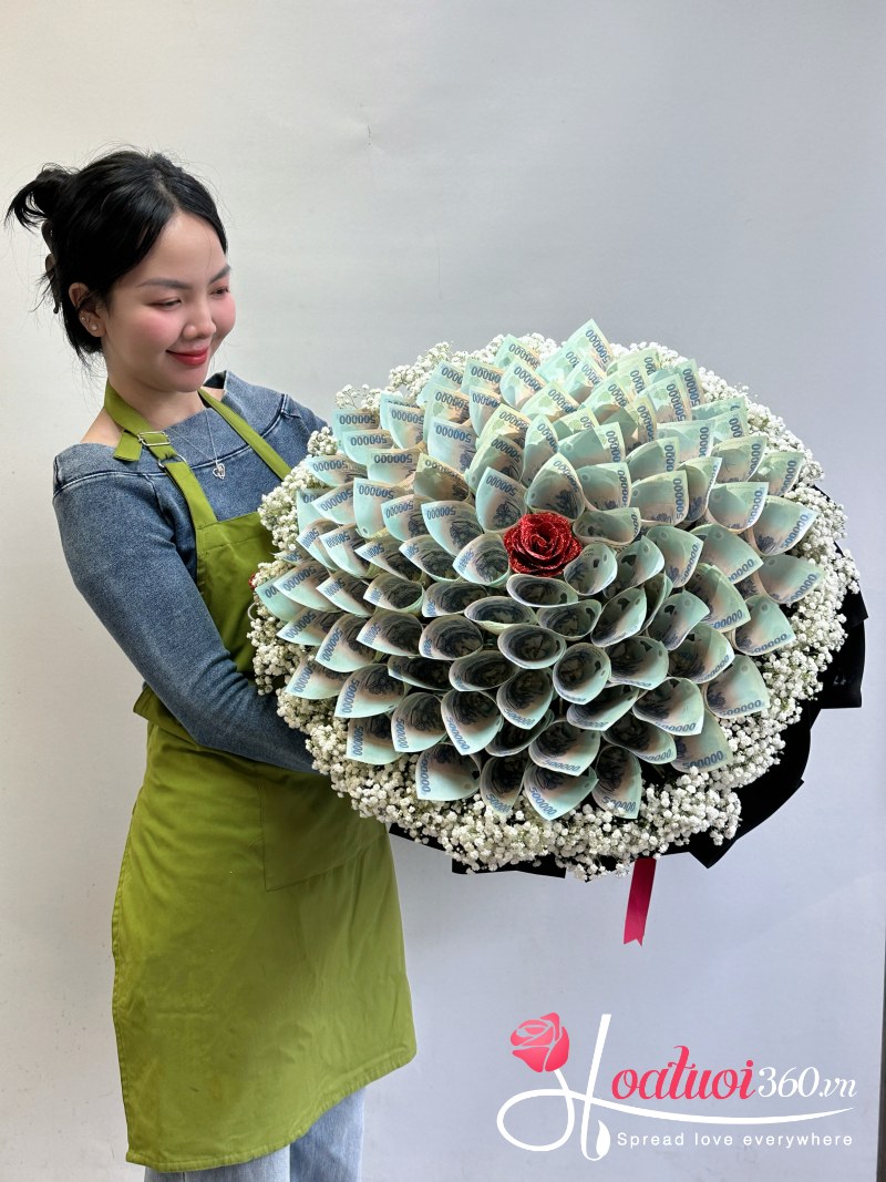 Hoa tiền mệnh giá 500k chúc mừng tốt nghiệp 