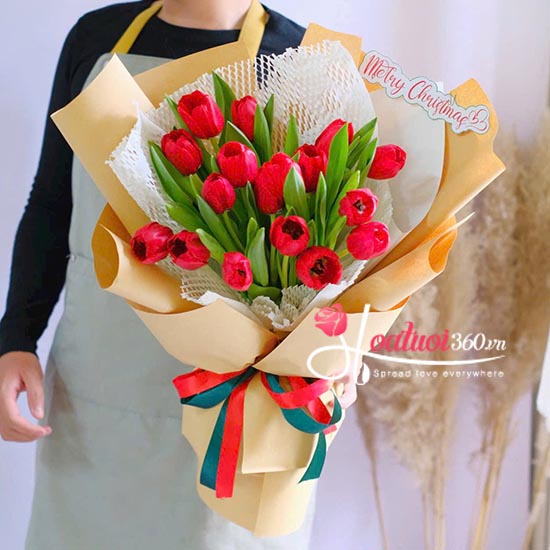 Bó hoa tulip đỏ - Xinh tươi rạng ngời