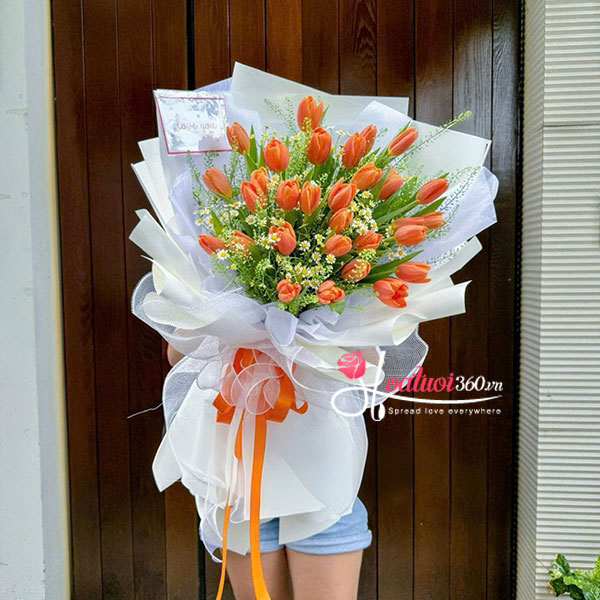 Bó hoa tulip cam - Gửi người tôi mến