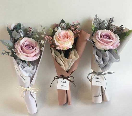 Bó hoa hồng 1 bông theo kiểu dáng bó dài