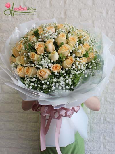 Bó hoa hồng màu cam tại shop hoauoi360