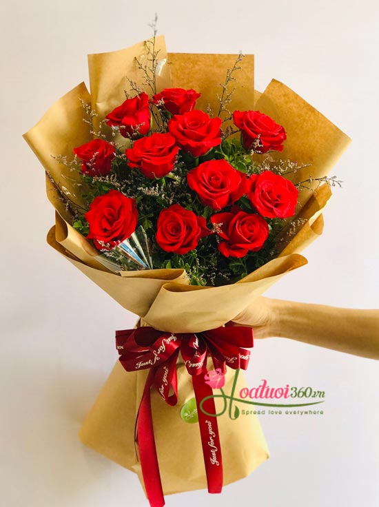 Bó hoa hồng đỏ - Sành điệu