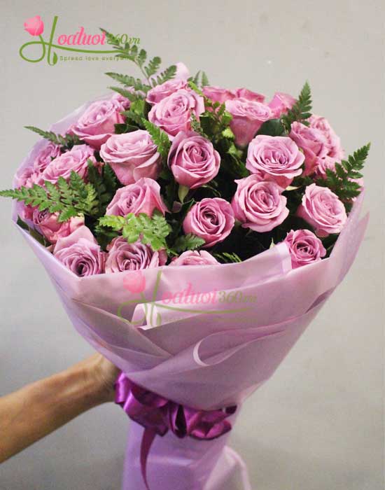 Bó hoa hồng tím - lãng mạn