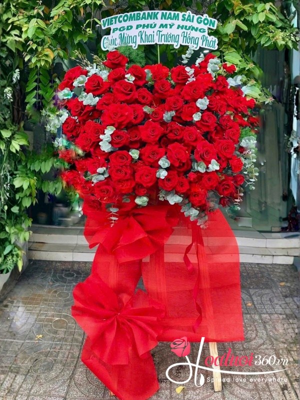 Kệ hoa khai trương - Đắc tài đắc lộc