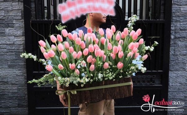 Hộp hoa tulip - Lời tình mộc mạc