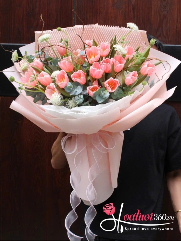 Bó hoa tulip hồng - Tulipa