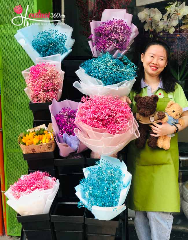 Shop hoa tươi đường Nguyễn Văn Trỗi có các mẫu hoa baby đa dạng màu sắc