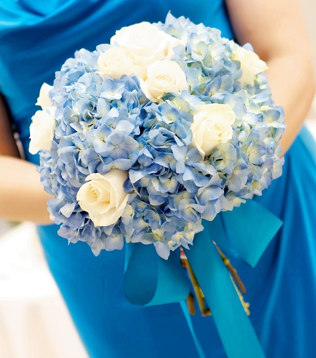 Hoa cầm tay bằng cẩm tú cầu trong lễ đính hôn