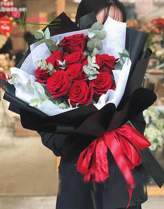 Bó hoa hồng ecuador đẹp dành tặng valentine