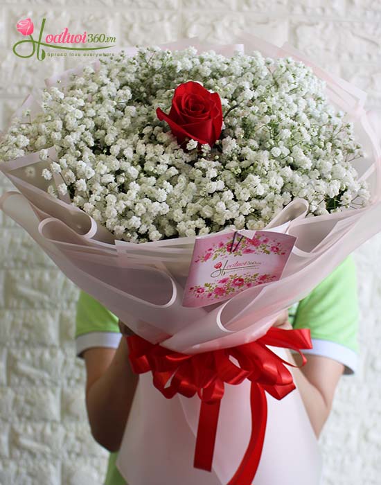 White baby flowers represent pure love