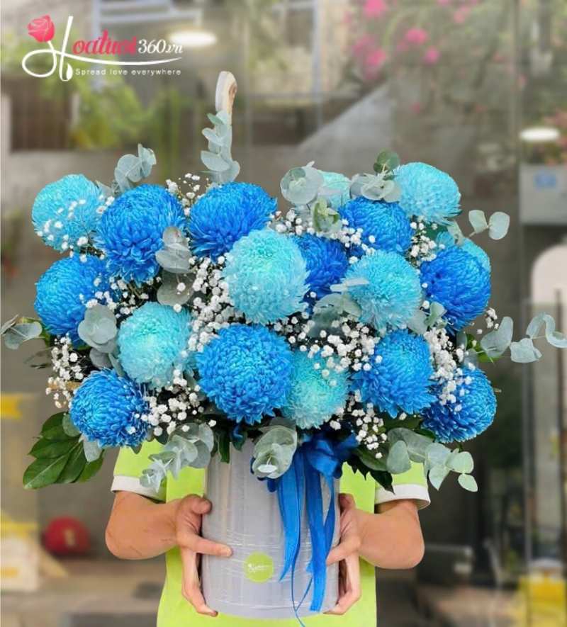 Hộp hoa tặng đối tác chúc mừng ngày mới ấn tượng