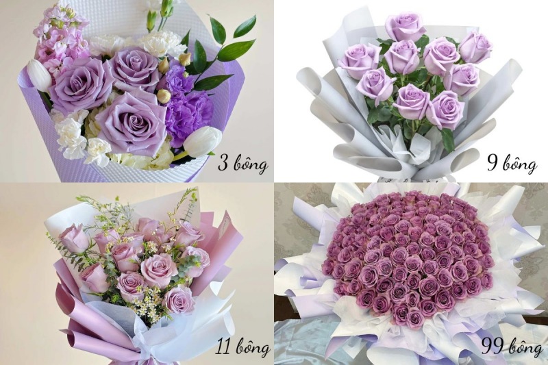 Ý nghĩa hoa hồng tím theo số lượng